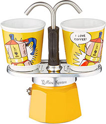 Bialetti - Mini Express Lichtenstein: Moka Set includes Coffee Maker 2-Cup