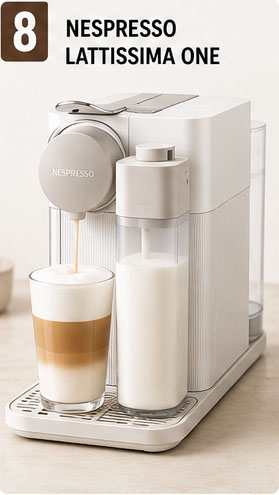 2026 Capsule Coffee Machine Ranking: 8. Nespresso Lattissima One