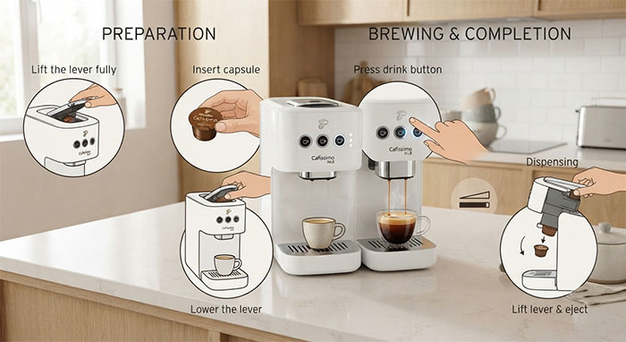 Making Coffee - TCHIBO CAFISSIMO PURE PLUS