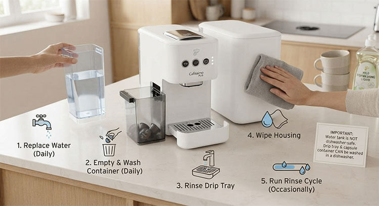 Daily Cleaning and Maintenance - TCHIBO CAFISSIMO PURE PLUS